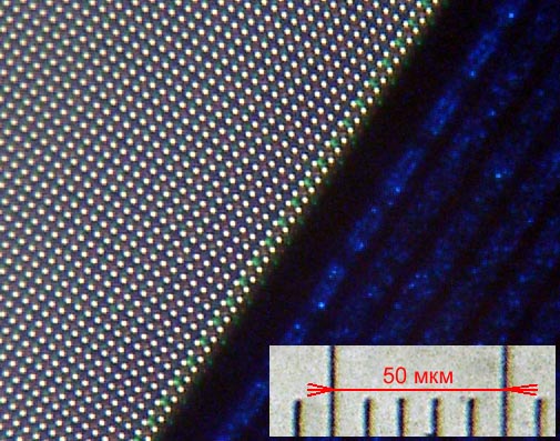 Magnified CCD sensor elements