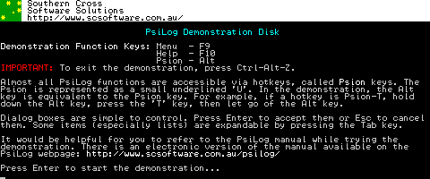 Startup demo screen